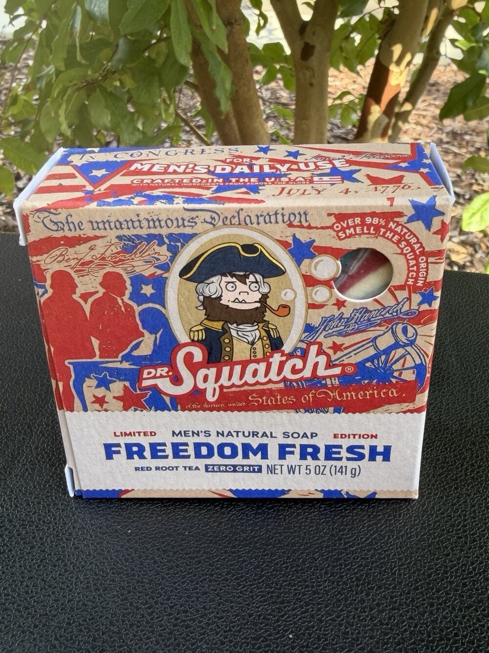 Dr. Squatch Limited Edition HTF Freedom Fresh Natural Mens Soap 5 Oz Bar No Grit